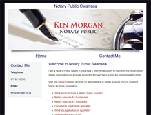 Tablet Screenshot of notarypublicswansea-kenmorgan.com